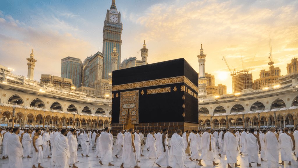 Umrah Packages Pilgrims performing Umrah around the Holy Kaaba in Makkah